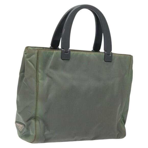 PRADA Hand Bag Nylon Khaki Silver - Picture 1 of 13